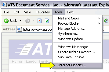 Click Tools, Internet Options...