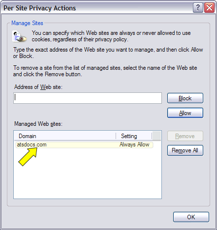 Verify atsdocs.com is allowed Verify atsdocs.com is allowed